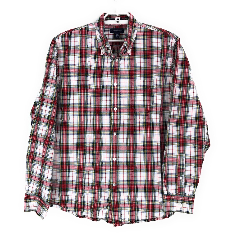 Lands' End Sail Rigger Oxford Shirt Trad Fit L Gem
